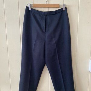 Larry Levine Petite Suits Navy Blue Sateen Dress Pants